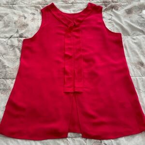 3.1 Phillip Lim hot pink 100% silk ruffle front slit blouse, size 6 sleeveless
